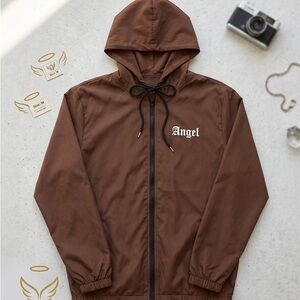 Angel Men's Brown Windbreaker Jacket